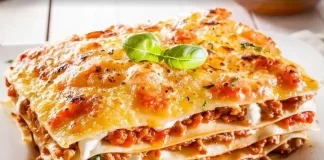 Receta fácil de lasaña de carne y queso