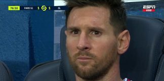 La reacción de Messi luego de ser reemplazado en PSG