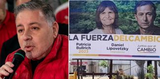 Doman puso un cartel de Bullrich en el predio y los hinchas de Independiente arden