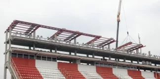 Así avanza el techado de los palcos de Unión, desde el aire