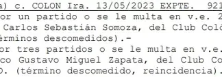 Colón: el ayudante y el PF de Gorosito, sancionados por AFA
