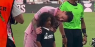 El gesto de Messi con el nene que se emocionó en la previa