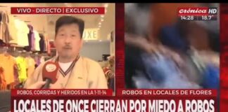 Firme junto a la opereta: En Crónica instalaron que había saqueos en el barrio de Once y el vendedor los corrigió