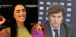 España: El cartel con el que sorprendieron a Lali Espósito por la pelea con Milei
