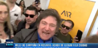 Milei empujó a un periodista al grito de «la casta tiene miedo»